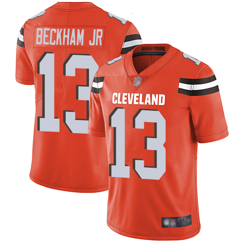 Men Cleveland Browns 13 Beckham Jr Orange Nike Vapor Untouchable Limited NFL Jerseys